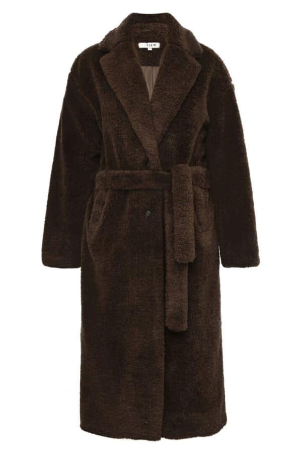 A-View - Jakke - Teddy Long Coat - Brown