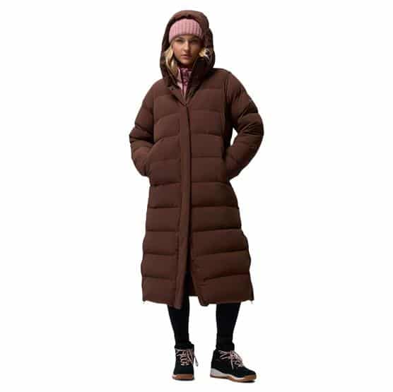 Columbia Amaze Puff Long Hooded Jacket Womens, Tobacco